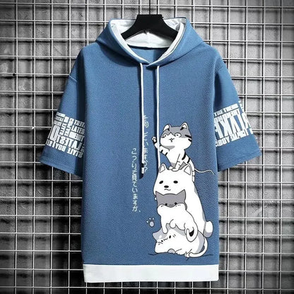 Cute Cat Graphic Hoodie - Casual Lightweight Hoodie for Everyday Wear