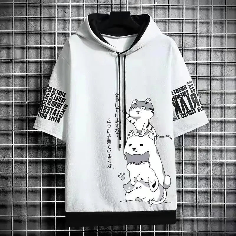 Cute Cat Graphic Hoodie - Casual Lightweight Hoodie for Everyday Wear