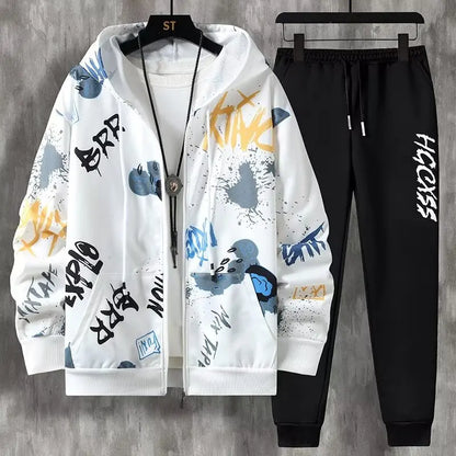 Y2K Style Hoodie & Sweatpants Outfit - Relaxed Fit