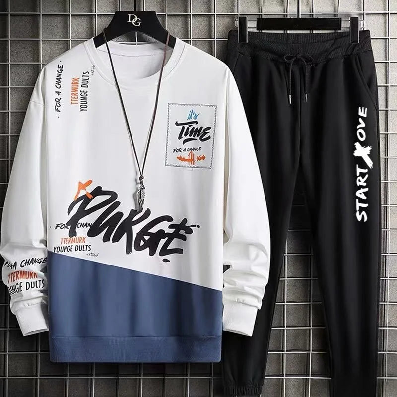 Relaxed Y2K Sweatshirt & Joggers Set - Stylish & Casual